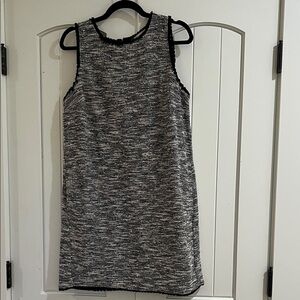 LOFT Black and White Textured Dress
